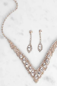Elegant Tear Drop Rhinestone Set
