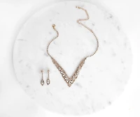 Elegant Tear Drop Rhinestone Set