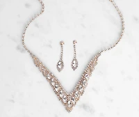 Elegant Tear Drop Rhinestone Set