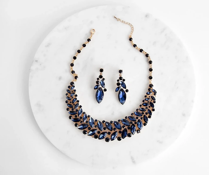 Radiating Elegance Gemstone Necklace Set