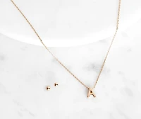 Initial Charm Necklace Set