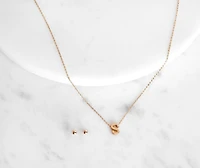 Initial Charm Necklace Set