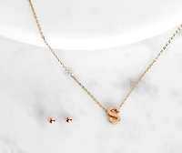 Initial Charm Necklace Set