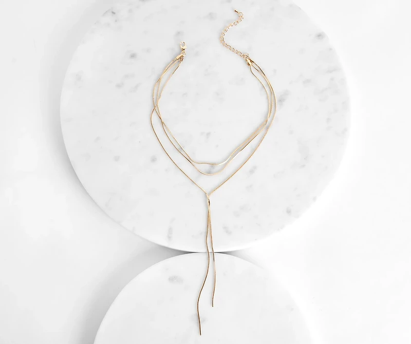 Twisted Layered Short Lariat And Choker