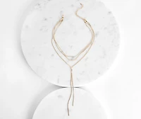 Twisted Layered Short Lariat And Choker