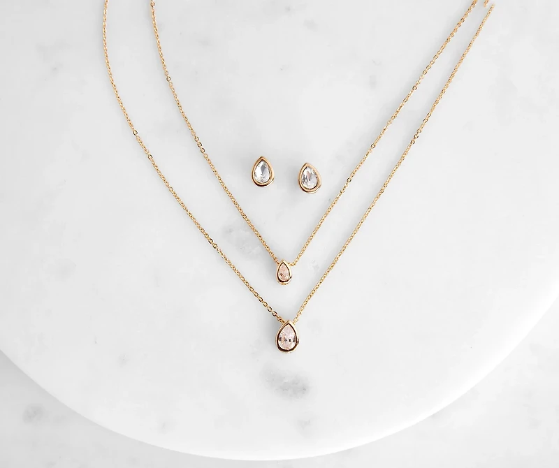 Petite Cubic Zirconia Necklace Set