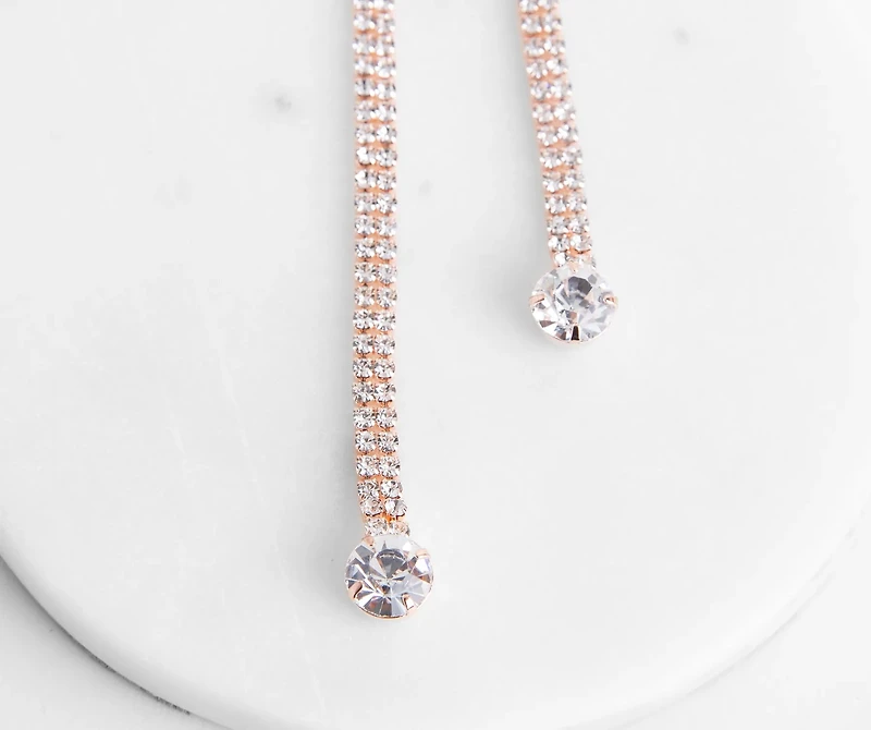 A Twist Of Rhine Lariat Necklace Set