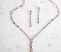 A Twist Of Rhine Lariat Necklace Set
