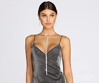 A Twist Of Rhine Lariat Necklace Set
