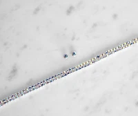 Iridescent Double Rhinestone Choker Set