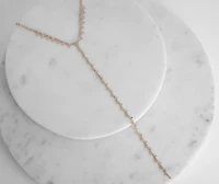Clustered Rhinestone Choker Lariat Necklace