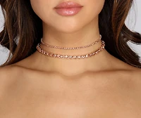 Pull Through Rhinestone Choker Set