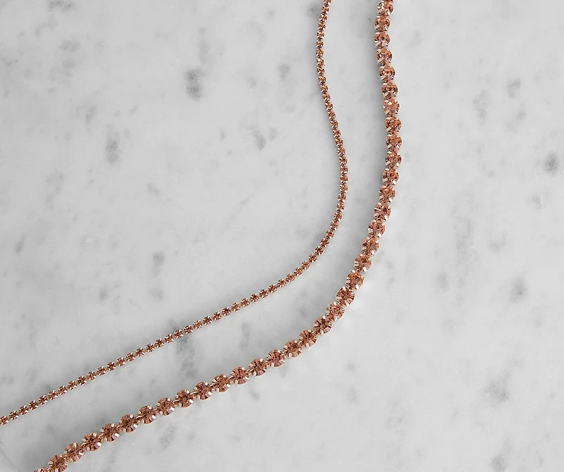 Pull Through Rhinestone Choker Set