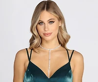 I Like To Be Extra Rhinestone Choker Lariat