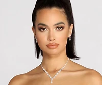 Drops Of Sparkle Rhinestone Necklace Set