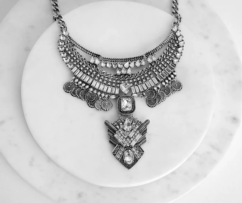 Bohemian Vision Rhinestone Statement Necklace
