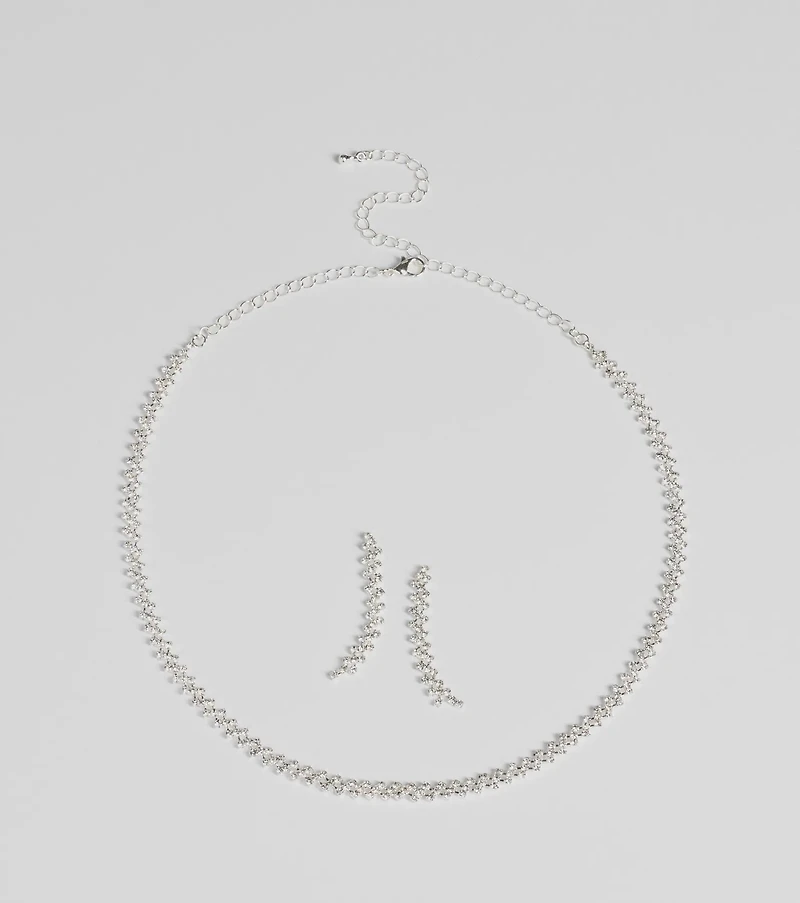 Classic Rhinestone Collar And Duster Set