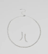 Classic Rhinestone Collar And Duster Set