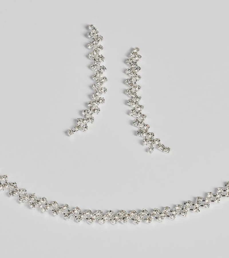 Classic Rhinestone Collar And Duster Set