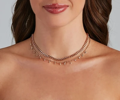 Edgy Details Layered Rhinestone Collar