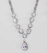Endless Glam Rhinestone Collar And Earrings Set