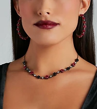 Divine Enchantment Hematite Rose Necklace