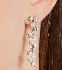 Elite Glamour Rhinestone And Pearl Jewelry Set