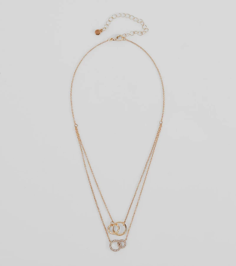 Perfect Dainty Layered Circle Charm Necklace