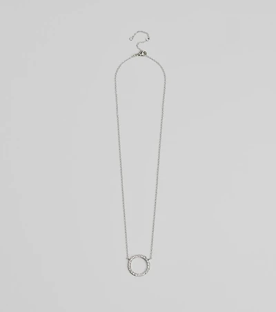 Pretty Shine Cubic Zirconia Circle Pendant Necklace