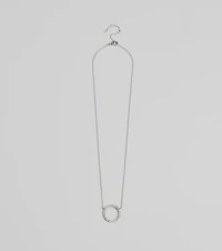 Pretty Shine Cubic Zirconia Circle Pendant Necklace
