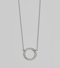 Pretty Shine Cubic Zirconia Circle Pendant Necklace