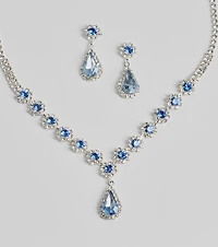 Luxe Beauty Rhinestone Necklace And Earrings Set