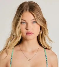 Chic Shine Cubic Zirconia Circle Charm Necklace