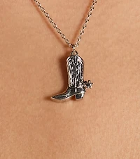 Rootin Tootin Cowboy Boot Charm Necklace