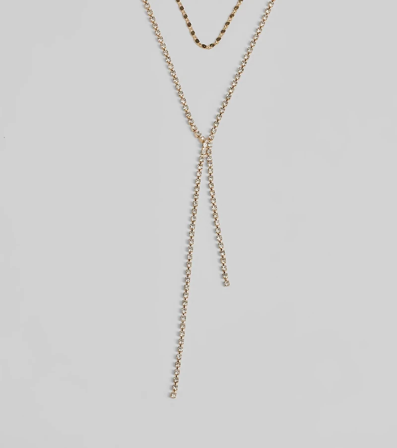 Chic And Dainty Rhinestone Layered Necklace