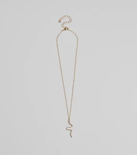 Made You Rattle Rhinestone Snake Charm Necklace