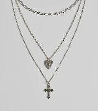 Cross My Heart Layered Necklace