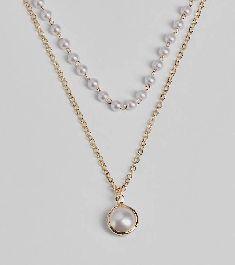 Luxe Moment Faux Pearl Layered Necklace