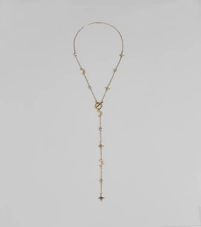 Dreamy Sparkle Celestial Charm Lariat Necklace