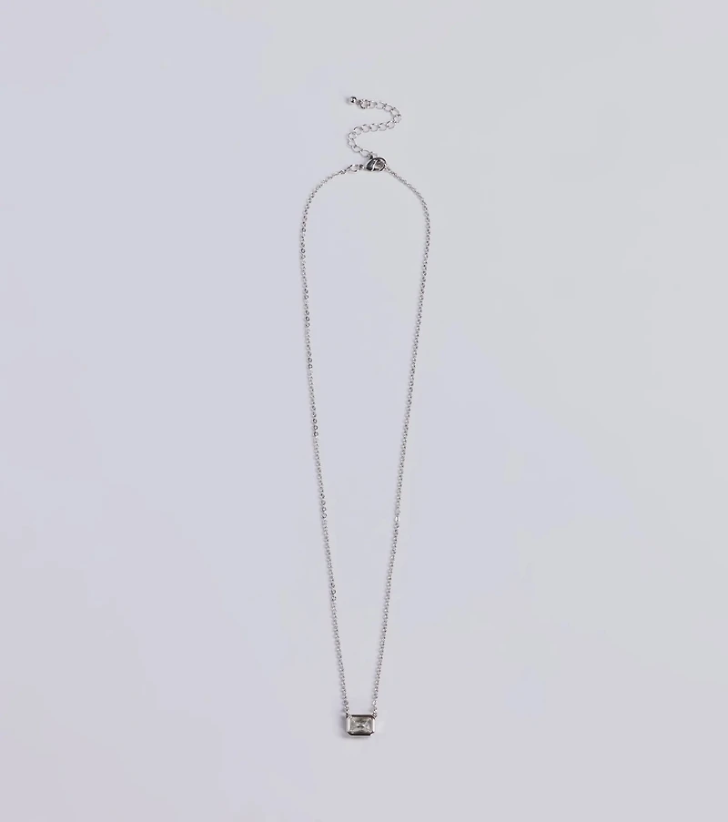 Delicate Glamour Rhinestone Pendant Necklace