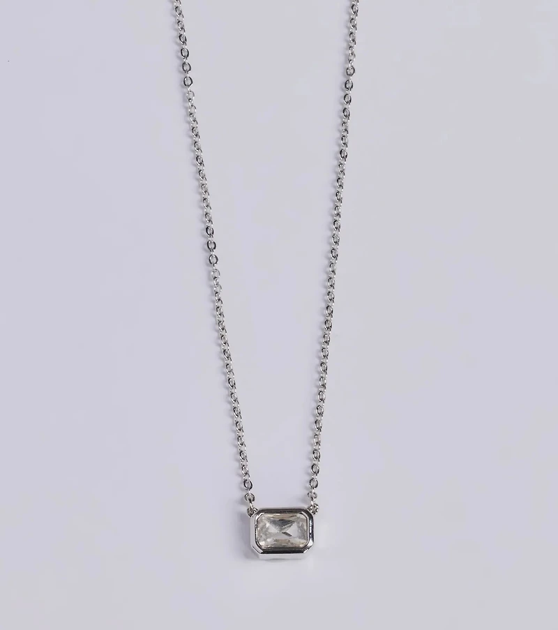 Delicate Glamour Rhinestone Pendant Necklace