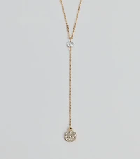 Dainty Glam Rhinestone Chain Lariat Necklace