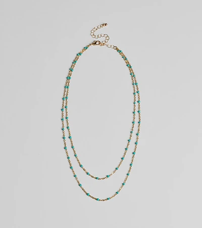 On Trend Layered Bead Necklace