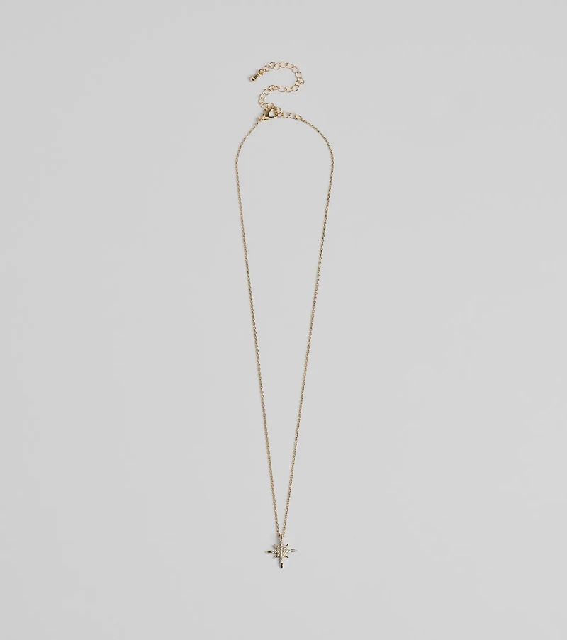 Burst With Beauty Rhinestone Star Necklace