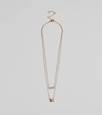 Dainty Sparkle Cubic Zirconia Layered Charm Necklace