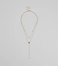 Highly Favored Triangle Rhinestone Lariat Necklace