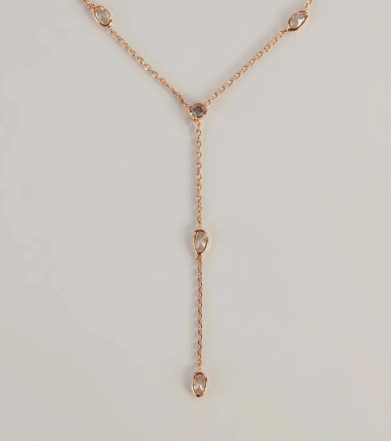 Dainty Glam Rhinestone Chain Necklace