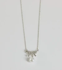 Simple And Stunning Rhinestone Bow Necklace