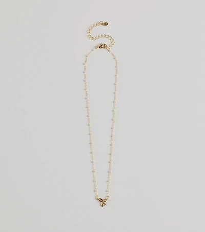 Memorable Glam Dainty Bow Charm Necklace