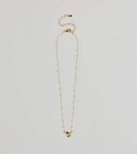 Memorable Glam Dainty Bow Charm Necklace